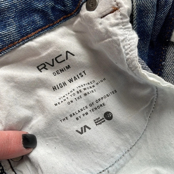 RVCA NWT The Highly Werked Carpenter Jean Shorts Vintage Vibe High Waist Size 29 - Picture 10 of 14